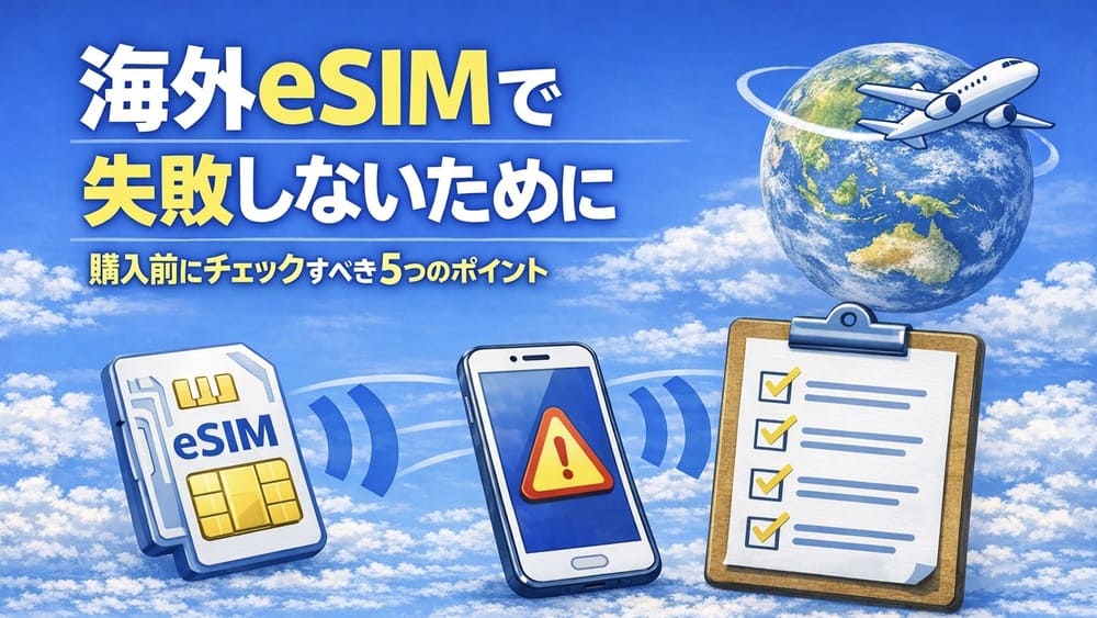 海外eSIMで失敗しないために｜購入前にチェックすべき5つのポイント